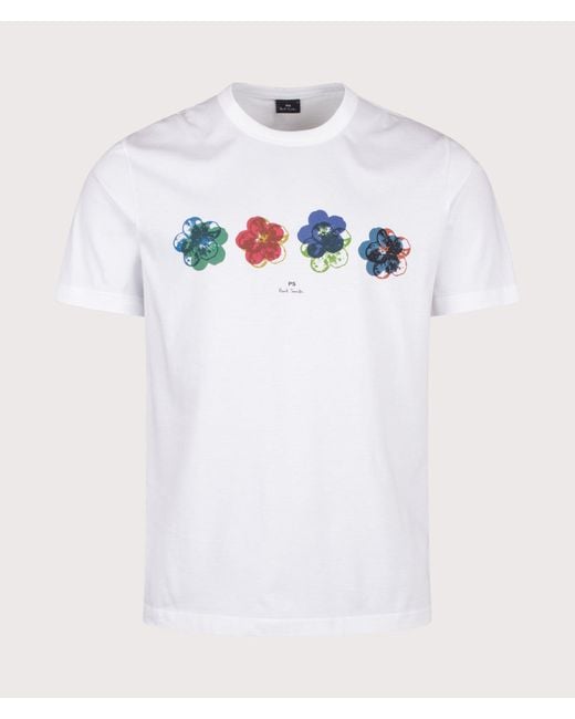 Paul Smith White Regular Fit Zine Floral T-Shirt for men
