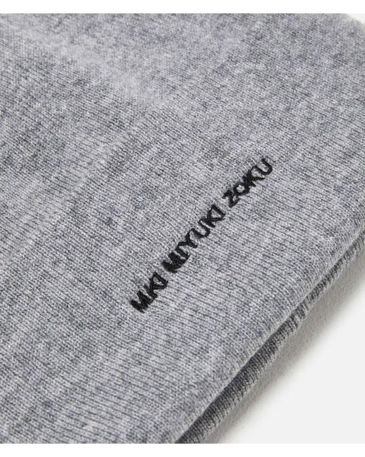 MKI Miyuki-Zoku Gray Mki Embroidered Merino Beanie for men