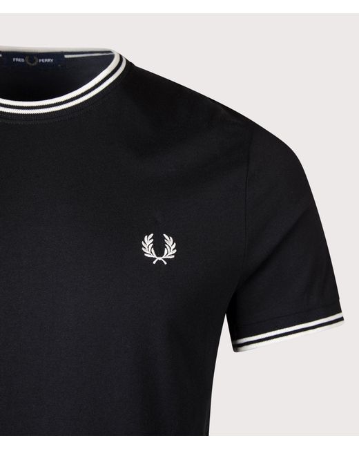 Fred Perry Black Regular Fit Twin Tipped T-Shirt for men