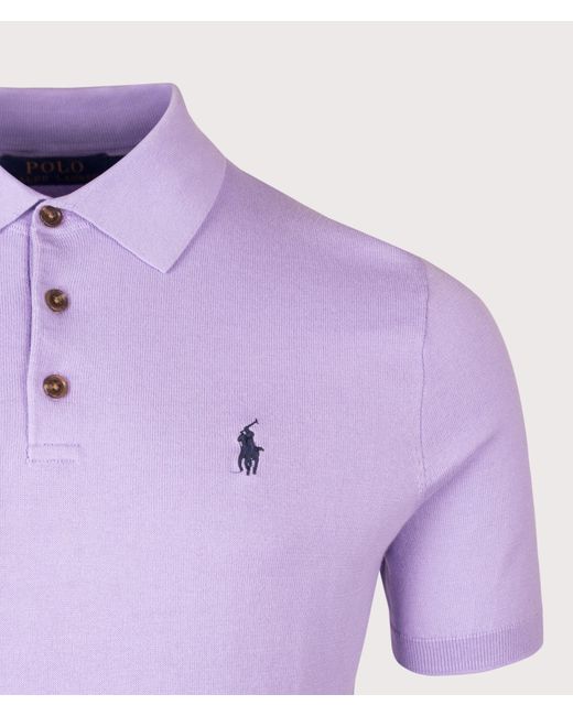 Polo Ralph Lauren Purple Regular Fit Knitted Cotton Polo Shirt for men