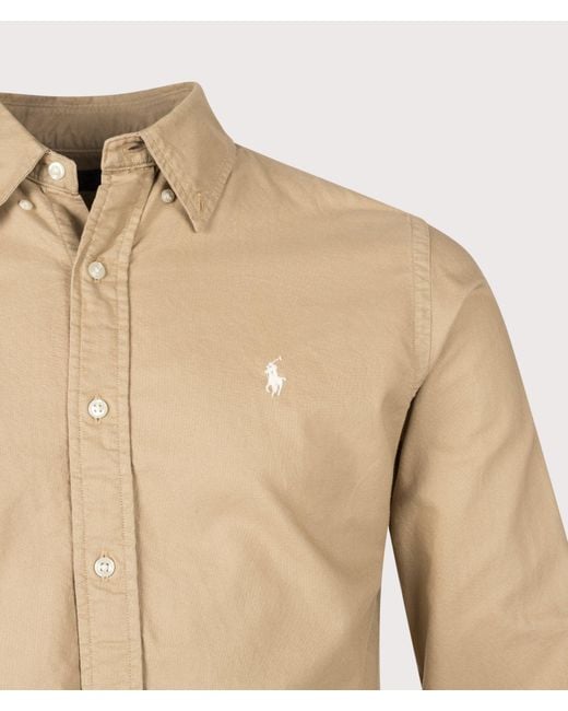 Polo Ralph Lauren Natural Custom Fit Garment-Dyed Oxford Shirt for men