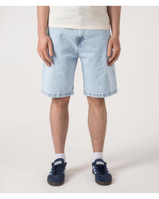 Carhartt Blue Loose Fit Landon Denim Shorts for men