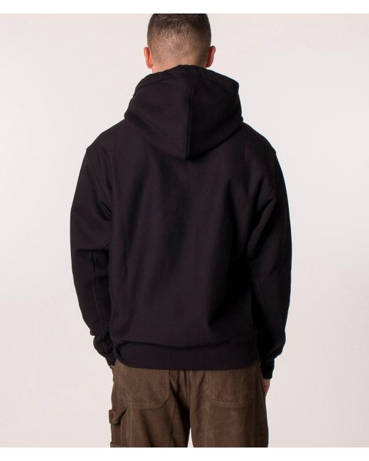 Carhartt Blue Relaxed Fit American Script Hoodie for men