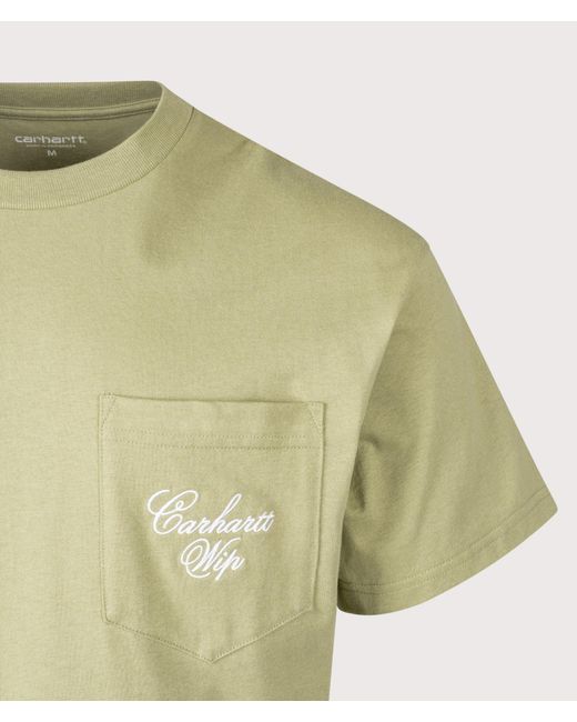 Carhartt Green Loose Fit Longhand Pocket T-Shirt for men