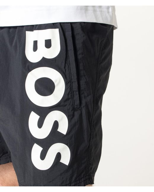 Boss Blue Regular Fit Octopus Swim Shorts for men