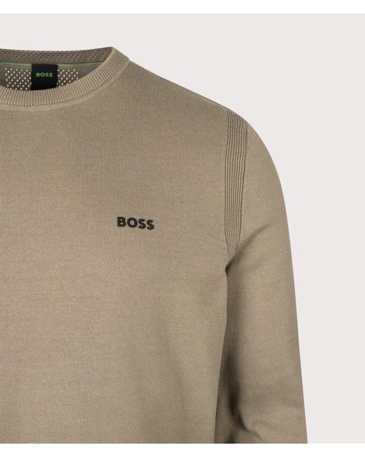 Boss Natural Regular Fit Ever-X Crew Neck Knitted Jumper for men