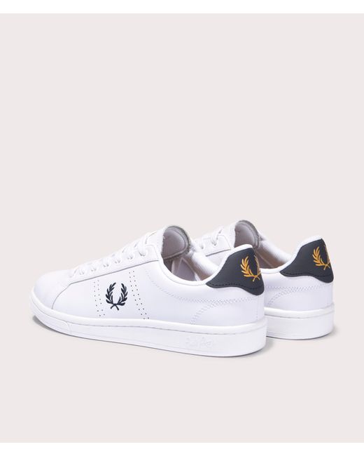 Fred Perry White B721 Leather Trainers for men