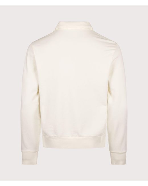 Polo Ralph Lauren White Loopback Quarter Zip Sweatshirt for men