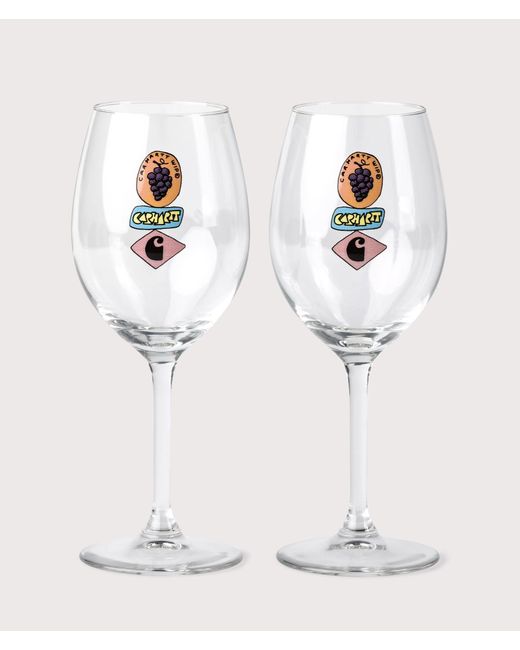 Carhartt White Stacked Grapes Wine Glass Set for men