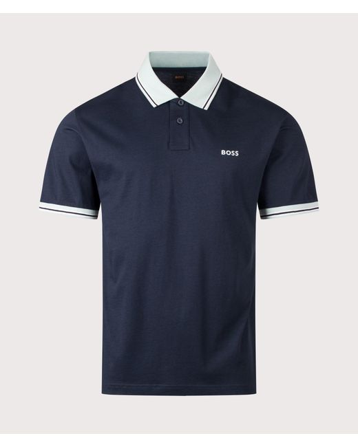 Boss Blue Blocks Polo Shirt for men