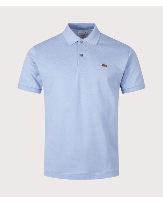 Lacoste Blue Classic Fit L1212 Croc Logo Polo Shirt for men