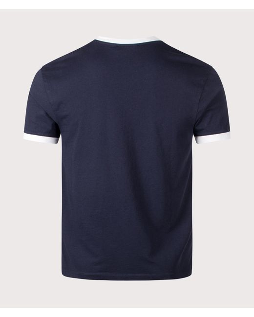 Drole de Monsieur Blue Contrasted Slogan T-Shirt for men
