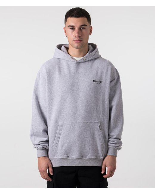 Represent Gray Oversized Fit Owners Club Hoodie for men