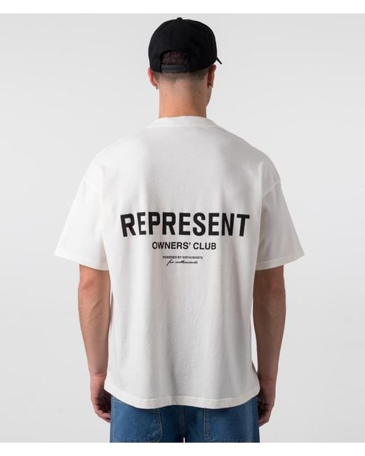 Represent White Oversized Fit Owners Club T-shirt for men