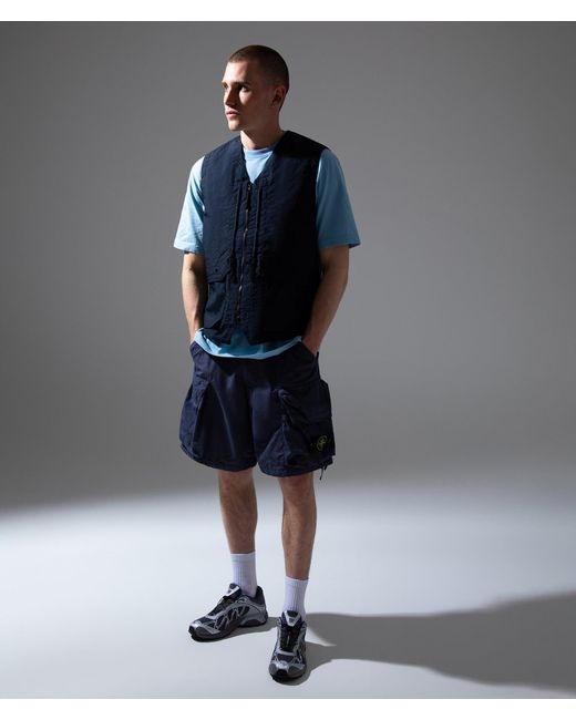 Stone Island Blue Metal Lamina Poly Ripstop Vest for men