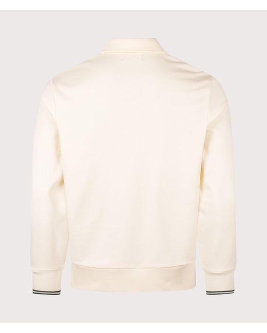 Fred Perry Natural Quarter Zip Collared Sweatshirt for men