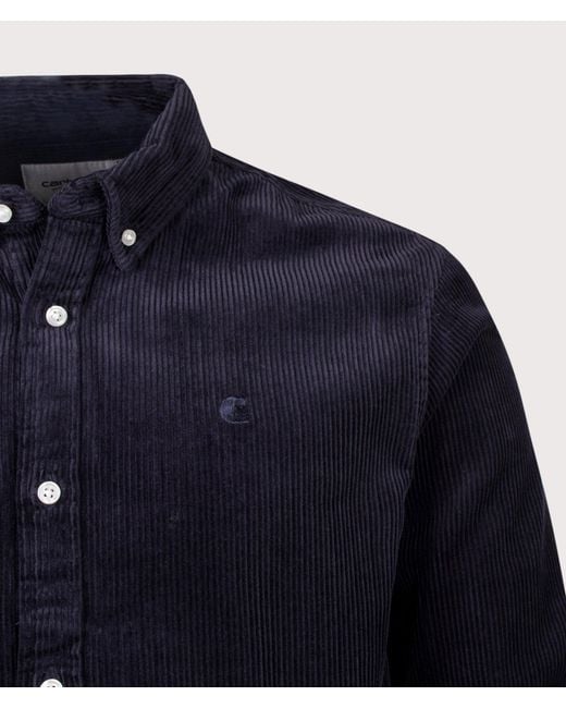 Carhartt Blue Madison Cord Shirt for men