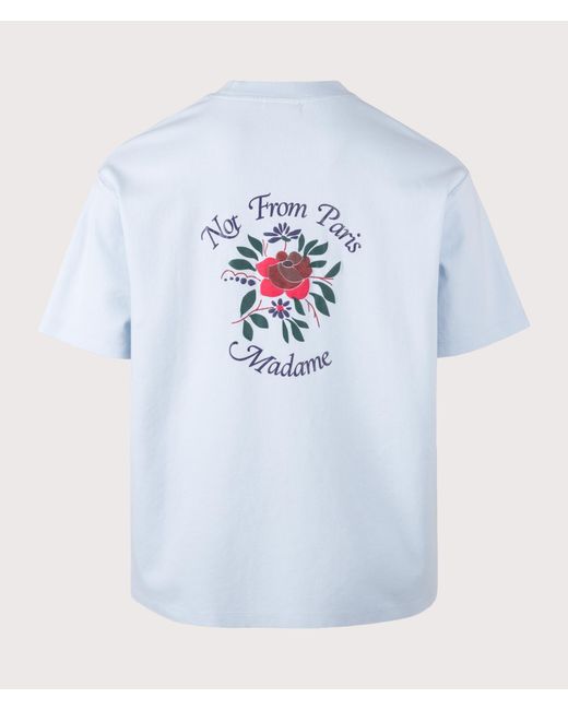 Drole de Monsieur Blue Slogan Rose T-Shirt for men