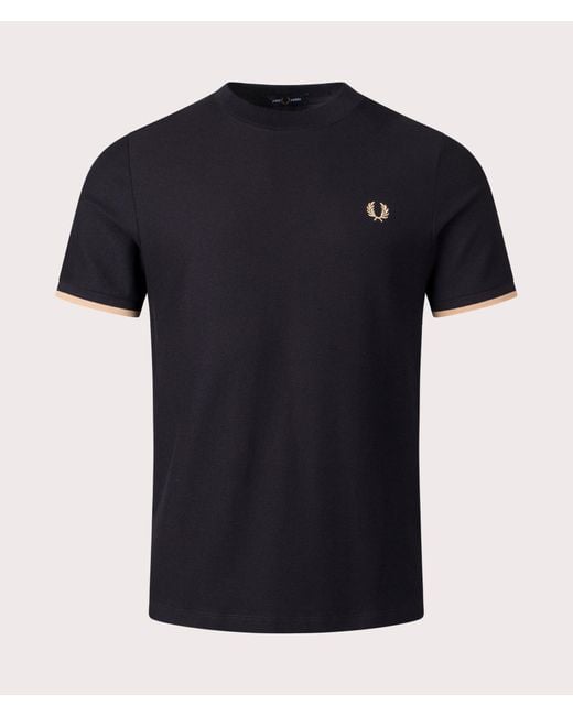 Fred Perry Black Tipped Cuff Piqué T-shirt for men