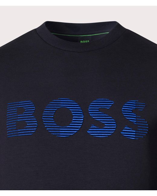 Boss Blue Salbo 1 3d Logo Sweatshirt for men