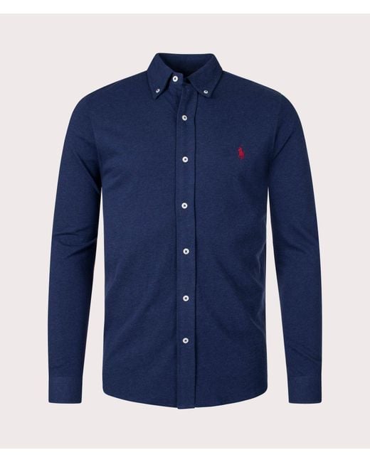 Polo Ralph Lauren Blue Featherweight Mesh Shirt for men