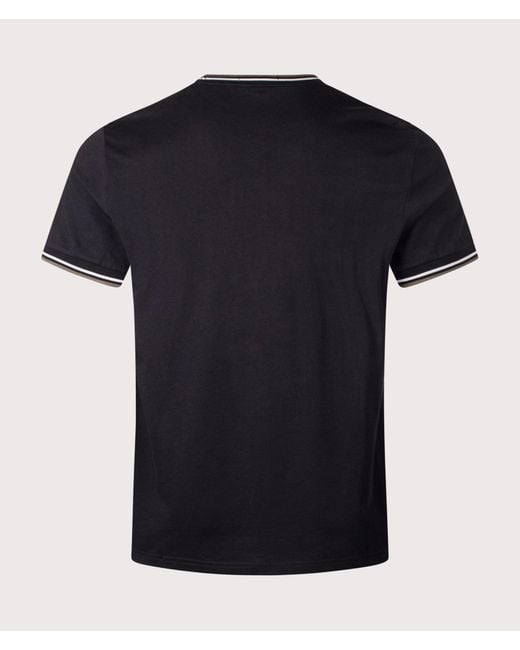 Fred Perry Black Regular Fit Twin Tipped T-Shirt for men