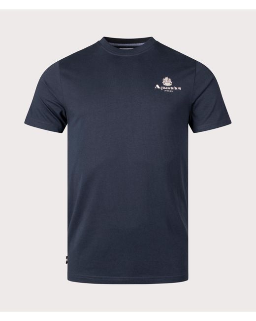 Aquascutum Blue Active Small Logo T-shirt for men