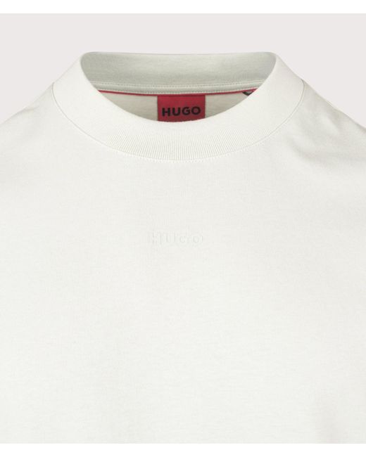HUGO White Relaxed Fit Dapolino T-Shirt for men
