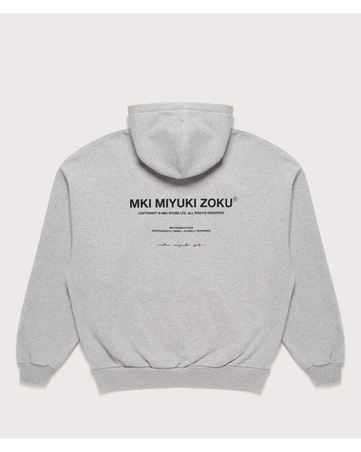 MKI Miyuki-Zoku Gray Oversized Design Studio Hoodie for men