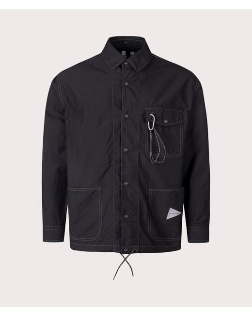 And Wander Blue Cordura Cotton Rip Shirt Jacket for men