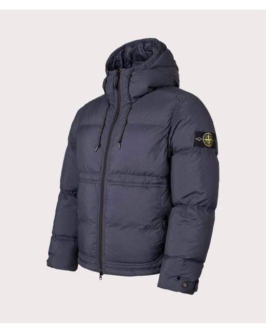 Stone Island Blue Matt Ripstop Cordura Down Jacket for men
