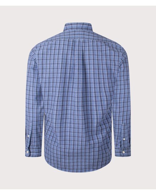 Polo Ralph Lauren Blue Custom Fit Brushed Oxford Shirt for men