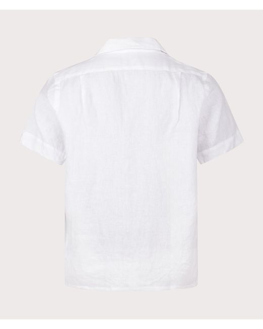 Polo Ralph Lauren White Linen Short Sleeve Shirt for men