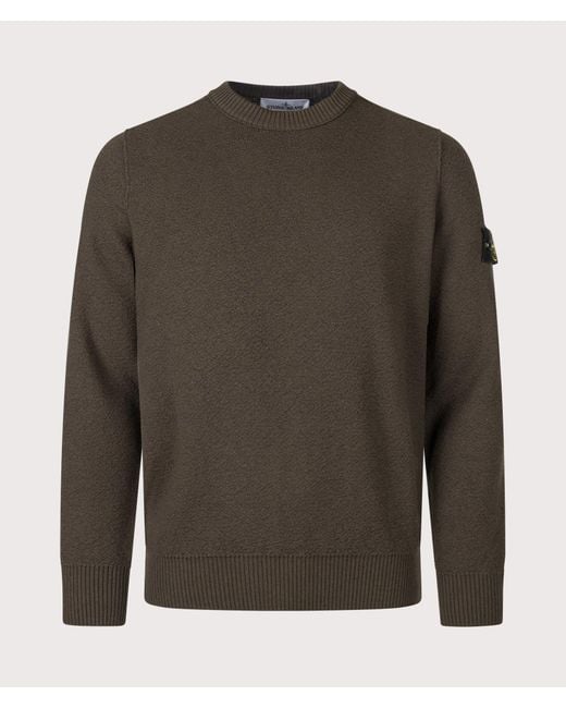 Stone Island Gray Loose Fit Pure Rws Wool Jumper for men