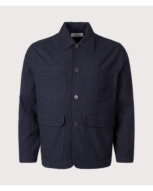 Universal Works Blue Relaxed Fit Ospina Cotton Labour Jacket for men