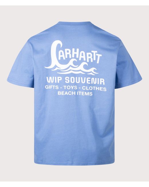 Carhartt Blue Loose Fit Waves T-Shirt for men