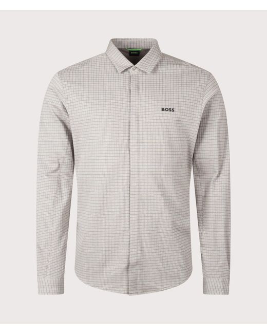 Boss Gray Regular Fit Dymova Shirt for men