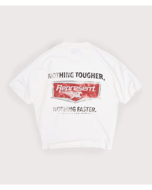 Represent White Oversized Fit Nothing Faster T-Shirt for men