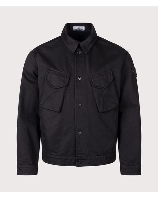 Stone Island Black Dense Cotton Twill-Tc Jacket for men