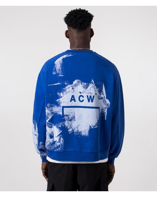A_COLD_WALL* Blue * Relaxed Fit Brushstroke Sweatshirt for men
