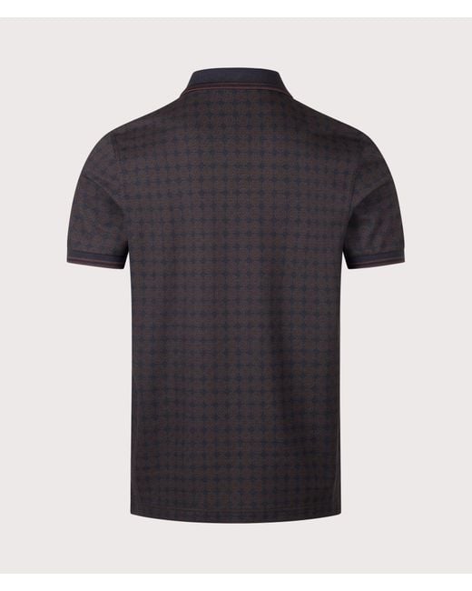 Fred Perry Black Regular Fit Floral Print Polo Shirt for men