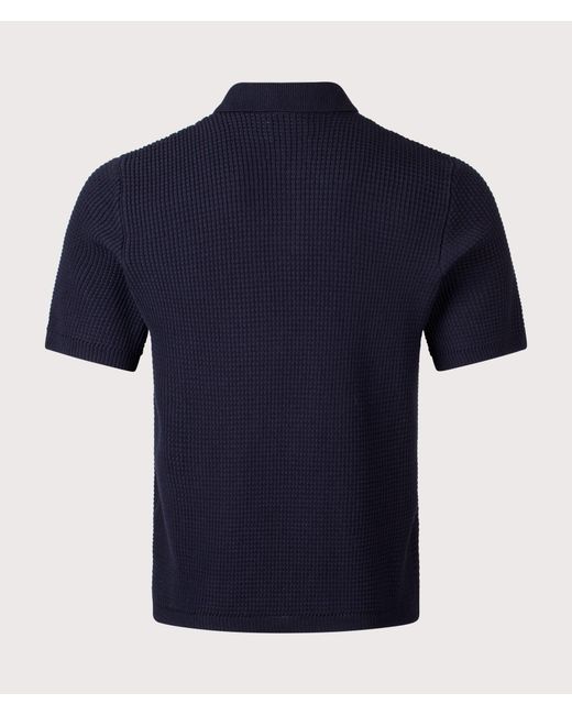 Norse Projects Blue Anholt Cotton Crepe Polo Shirt for men