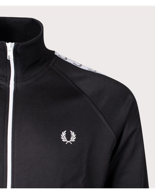 Fred Perry Blue Zip Through Taped Track Top for men