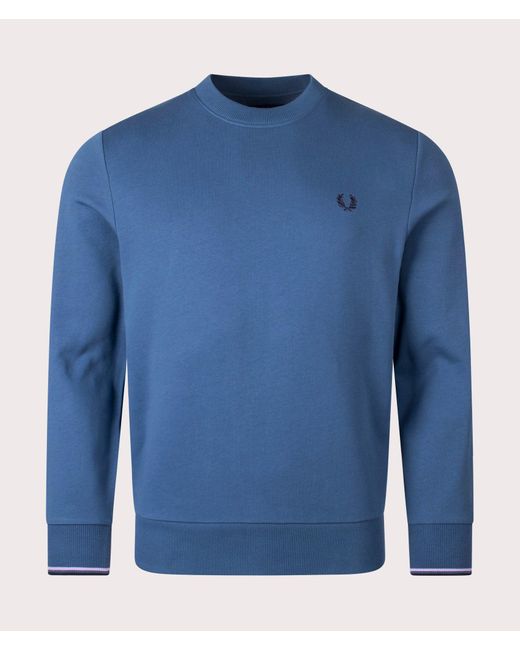 Fred Perry Blue Crew Neck Sweatshirt for men