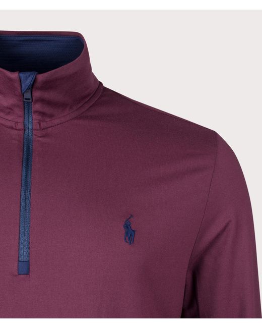 Polo Ralph Lauren Purple Quarter Zip Jersey Sweatshirt for men