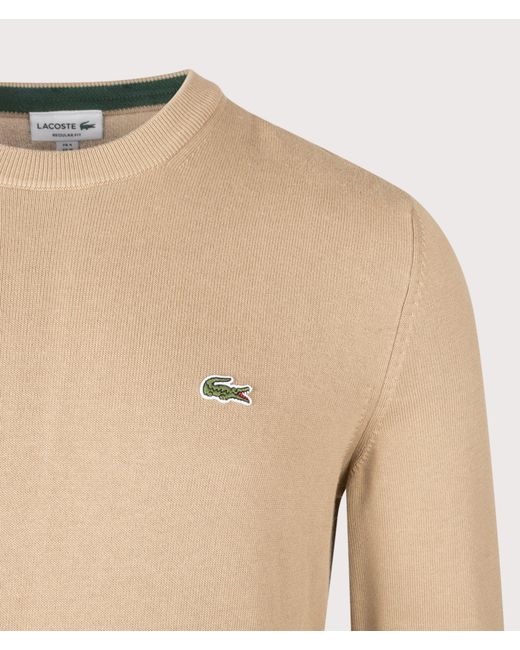 Lacoste Natural Regular Fit Croc Logo Knitted Jumper for men
