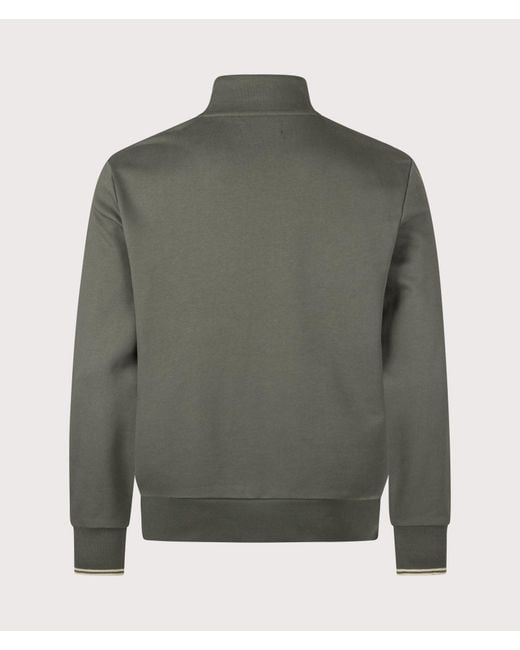 Fred Perry Gray Regular Fit Quarter Zip Sweatshirt for men