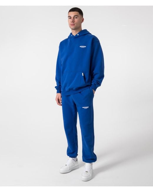 Represent Blue Oversized Fit Owners Club Hoodie for men
