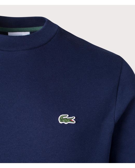 Lacoste Blue Relaxed Fit Brushed Cotton Sweatshirt for men