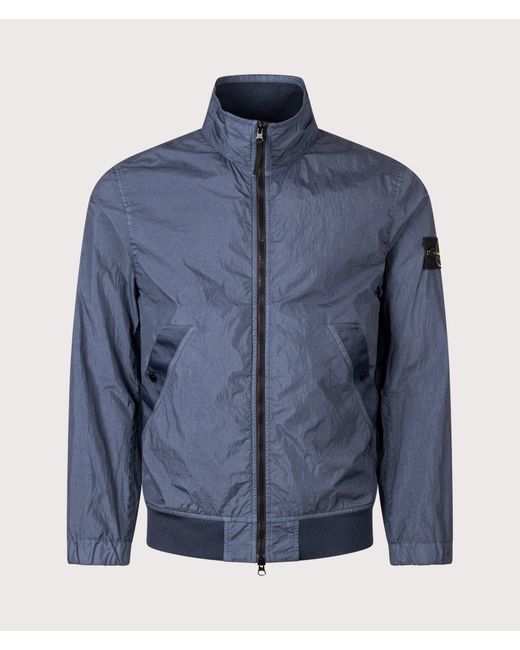 Stone Island Blue Garment Dyed Crinkle Reps Ny Jacket for men